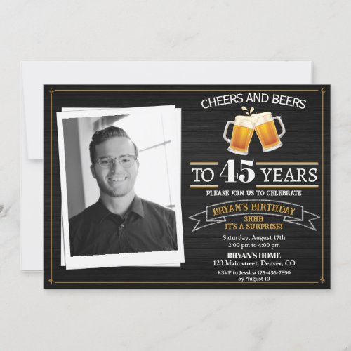 Photo cheers and beers invitation Adult man party