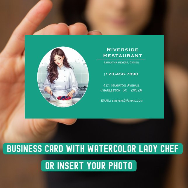 Photo Chef Lady Business Cards (Creator Uploaded)