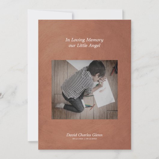 Photo Child Remembering Brown Faux Metallic Effect (Front)