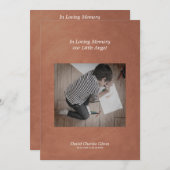 Photo Child Remembering Brown Faux Metallic Effect (Front/Back)