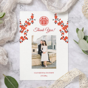 Photo Chinese American Wedding Thank You Card