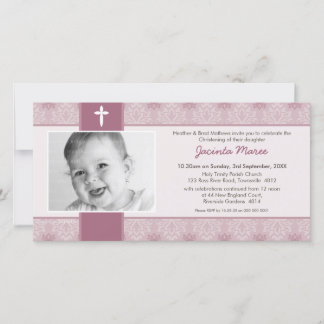 PHOTO CHRISTENING INVITATIONS :: pretty 9L
