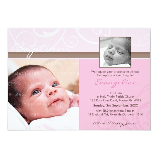 Photo Christening Invites Charity 3l Zazzle Com