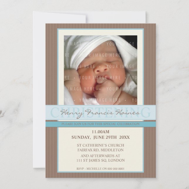 PHOTO CHRISTENING INVITES :: elegance 1 (Front)