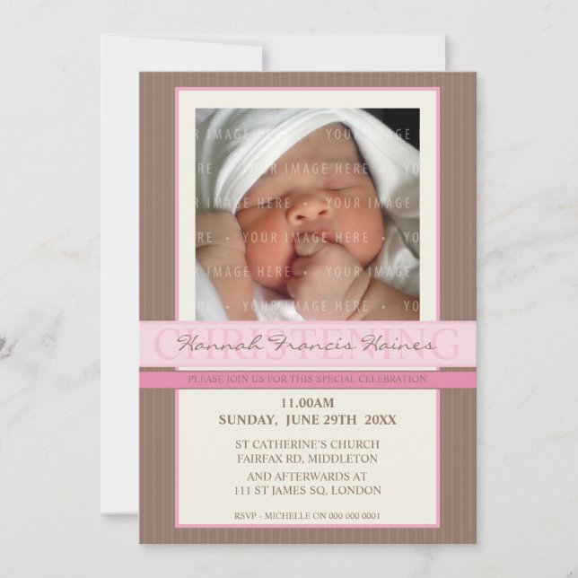 PHOTO CHRISTENING INVITES :: elegance 2P (Front)