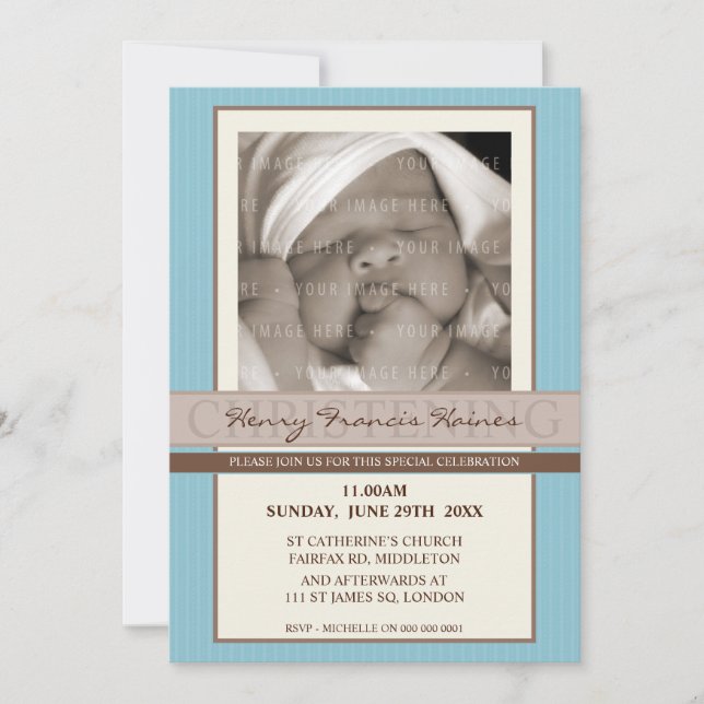 PHOTO CHRISTENING INVITES :: elegance 8P (Front)