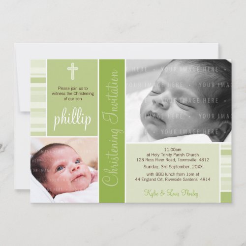 PHOTO CHRISTENING INVITES  essence 1P