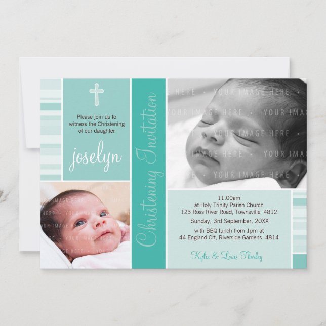 PHOTO CHRISTENING INVITES :: essence 9L (Front)