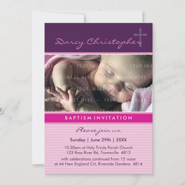 PHOTO CHRISTENING INVITES :: faith 3P (Front)