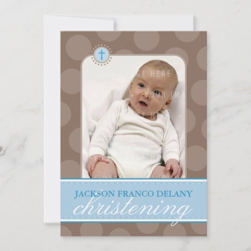 PHOTO CHRISTENING INVITES :: polkadot 2P