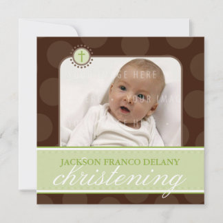 PHOTO CHRISTENING INVITES :: polkadot 4SQ