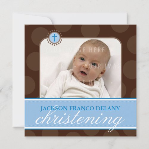 PHOTO CHRISTENING INVITES :: polkadot 6SQ