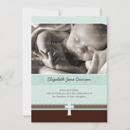 PHOTO CHRISTENING INVITES :: pure 3 P