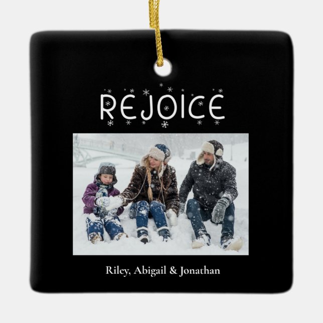 Photo Christian Prayer Nativity Christmas Ceramic Ornament (Front)