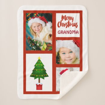 Photo Christmas Blanket For Grandma by ChristmasBellsRing at Zazzle