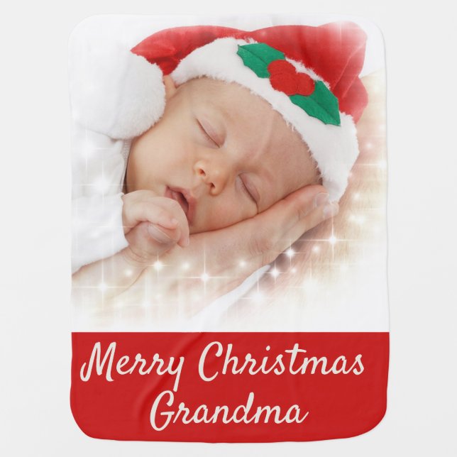 Photo Christmas Blanket for Grandma (Front)