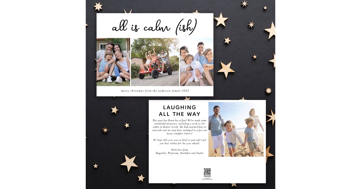 Photo Christmas Card | All is Calm (ish) | Zazzle