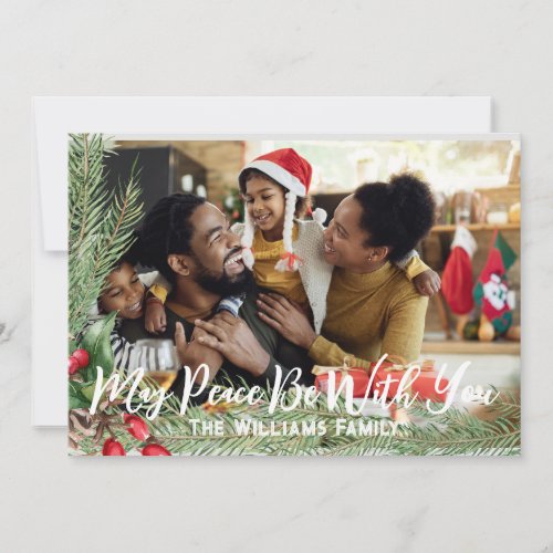 Photo Christmas Card Double Sided Modern Holiday