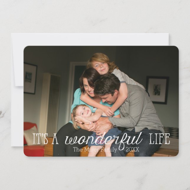Photo Christmas Card, It's a Wonderful Life Holiday Card (Front)