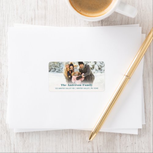 Photo Christmas Card Return Address Label