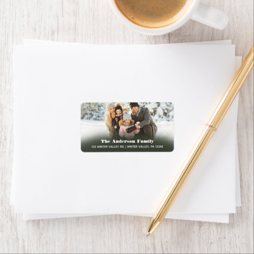 Photo Christmas Card Return Address Label