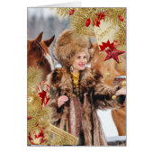 Photo Christmas Card with Evergreen Overlay (Front)