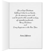 Photo Christmas Card with Evergreen Overlay (Inside (Right))