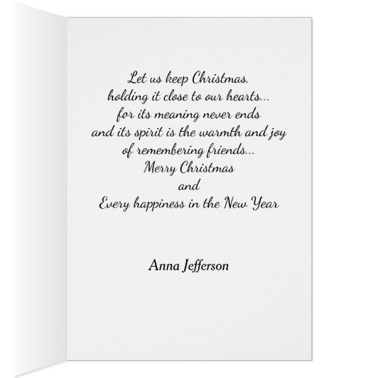 Photo Christmas Card with Evergreen Overlay (Inside (Right))