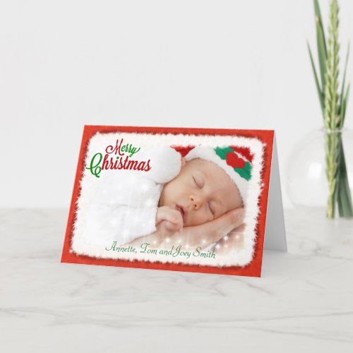 Photo Christmas Card with Santa Claus Frame