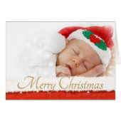 Photo Christmas Card with Santa Claus Suit Fur Fra (Front Horizontal)