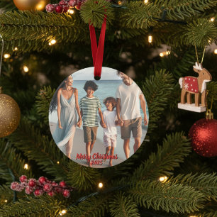 Photo Christmas Cruise Red Personalize Ornament