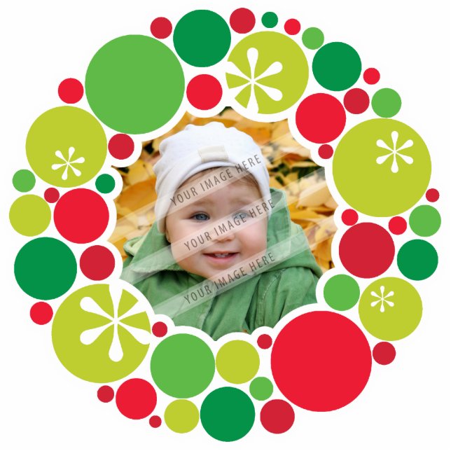 PHOTO CHRISTMAS DECORATION :: bauble wreath 2 Statuette (Front)