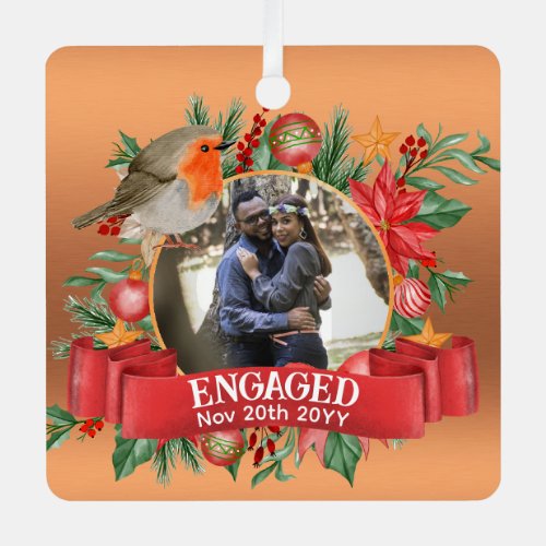 PHOTO CHRISTMAS DECORATIONS | Engaged Copper Robin