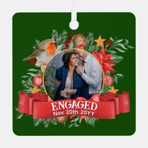 PHOTO CHRISTMAS DECORATIONS | Engaged GREEN Robin