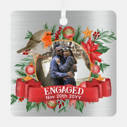 PHOTO CHRISTMAS DECORATIONS | Engaged SILVER Robin