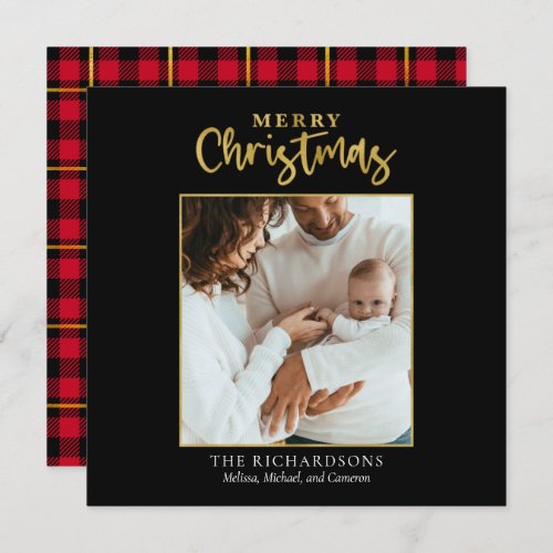 Photo Christmas Gold Foil Script Modern Family