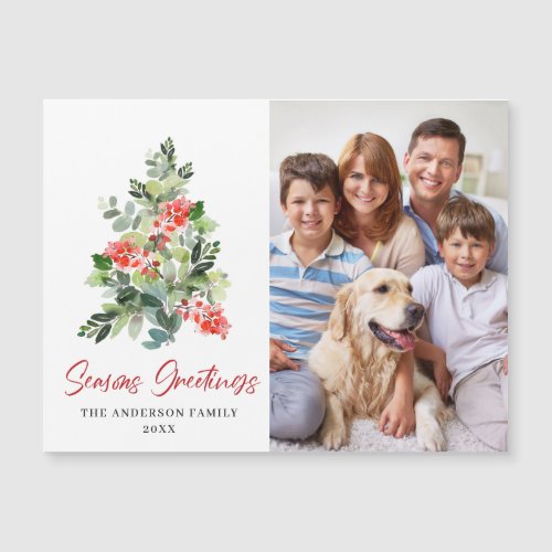 PHOTO Christmas Greeting Holiday Magnetic Card