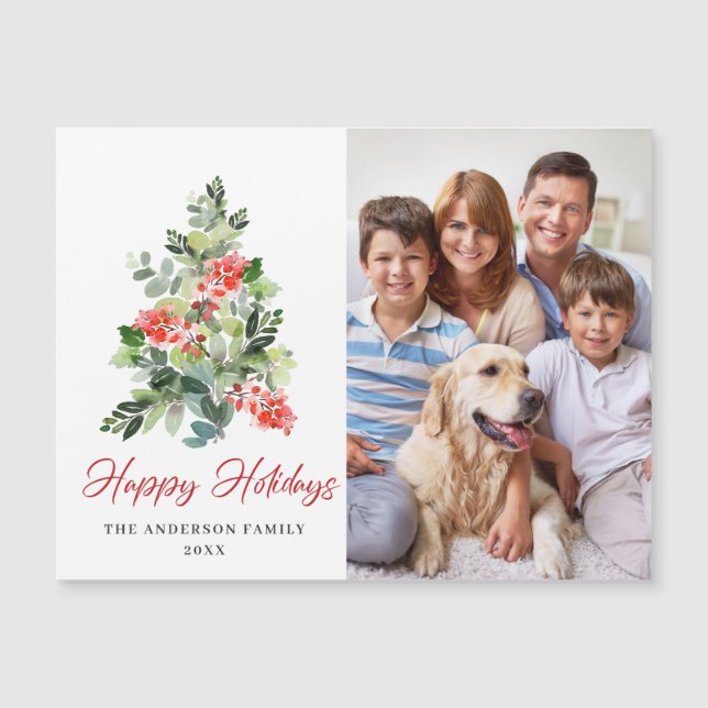 PHOTO Christmas Greeting Holiday Magnetic Card (Front)