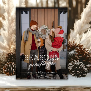 Photo Christmas Holiday Custom Family Greetings Card