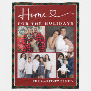 Photo Christmas Holiday Fleece Blanket