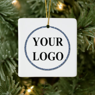 Photo Christmas Ornament ADD LOGO Simple Engaged