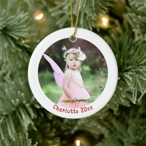 Photo Christmas Ornament with Childs Name