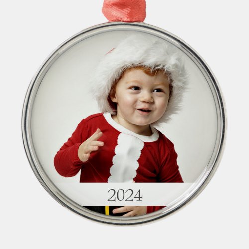 Photo Christmas Photo Ornament with Text  Year