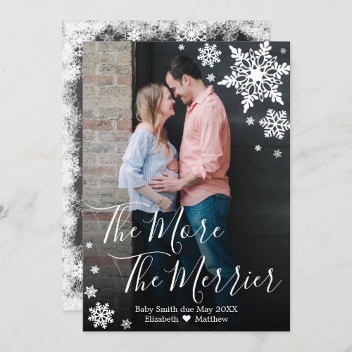 Photo Christmas Pregnancy Announcement Card