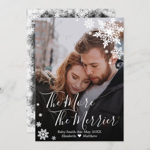 Photo Christmas Pregnancy Announcement Card