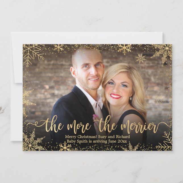 Photo Christmas Pregnancy Announcement Cards (Front)