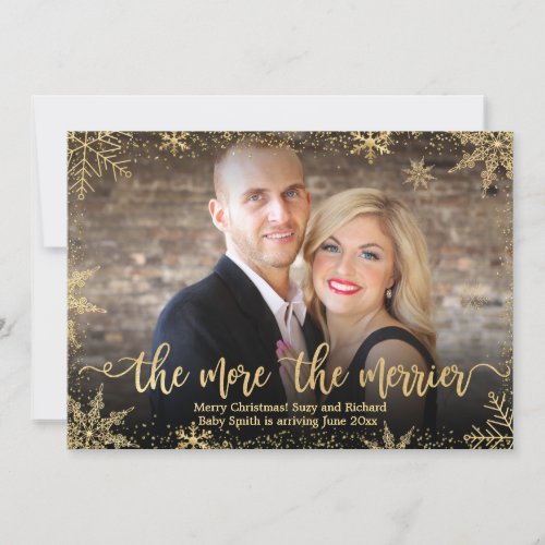 Photo Christmas Pregnancy Announcement Cards