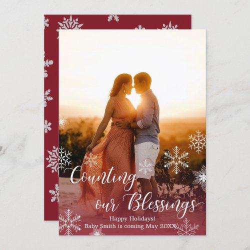 Photo Christmas Pregnancy Announcement Cards