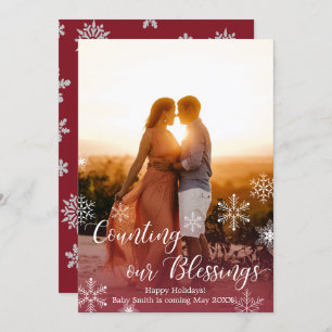 Photo Christmas Pregnancy Announcement Cards