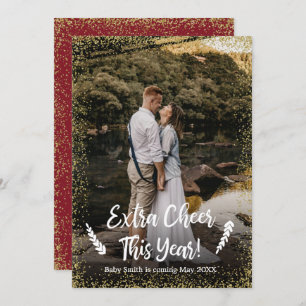 Photo Christmas Pregnancy Announcement Cards